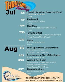 Thrilling Thursdays are BACK starting July 2nd! Check out the lineup and plan accordingly!
