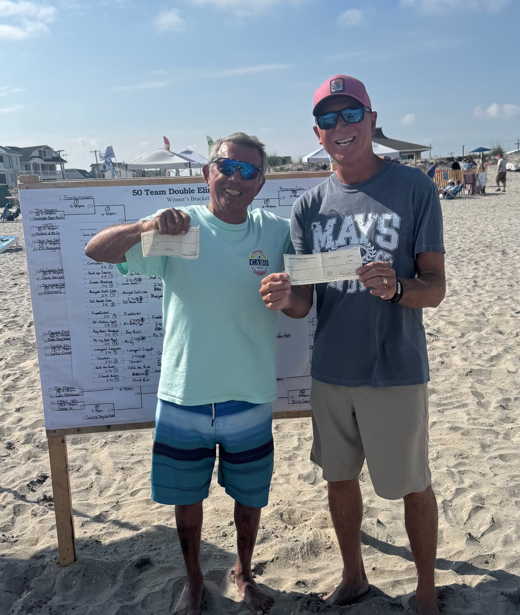 Congratulations Beachstock Cornhole Tournament winners Cheso DiPrato and Steven Mororco , team Frankforters. The competition was fun but fierce at Sundays tournament how Beachstock The Planets Biggest  Beach Party!
Thank you @colmar_home_center  for hosting the Chill Zone a big shout out to all of our players