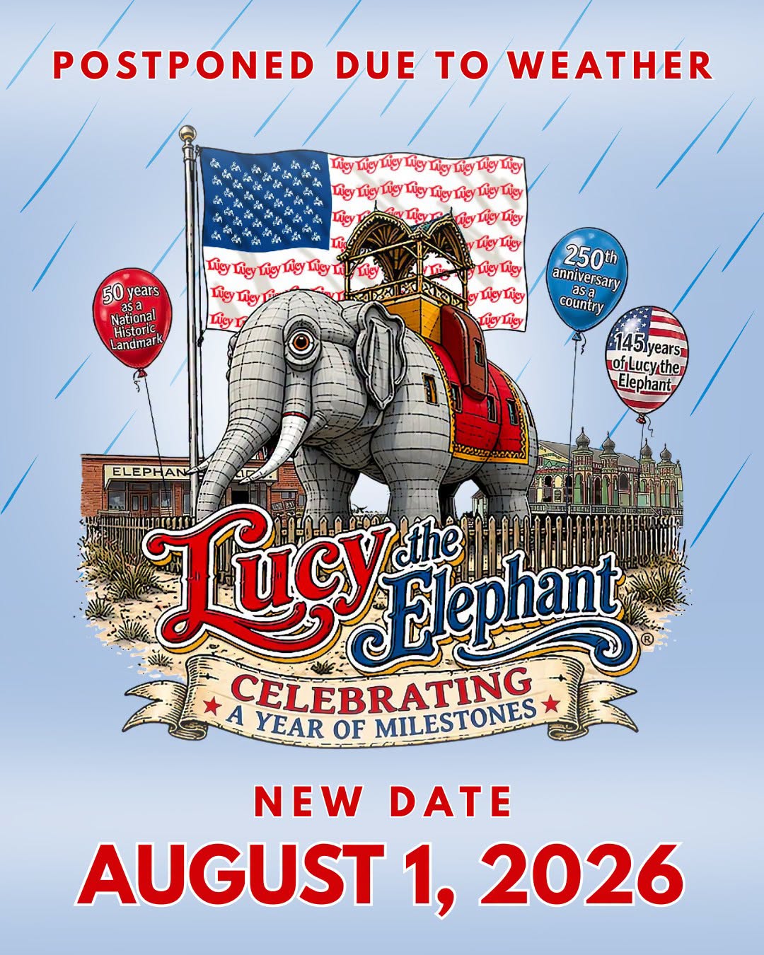 Don't miss Lucy the Elephant 's 145th Birthday Celebration now on August 1st! 🥳