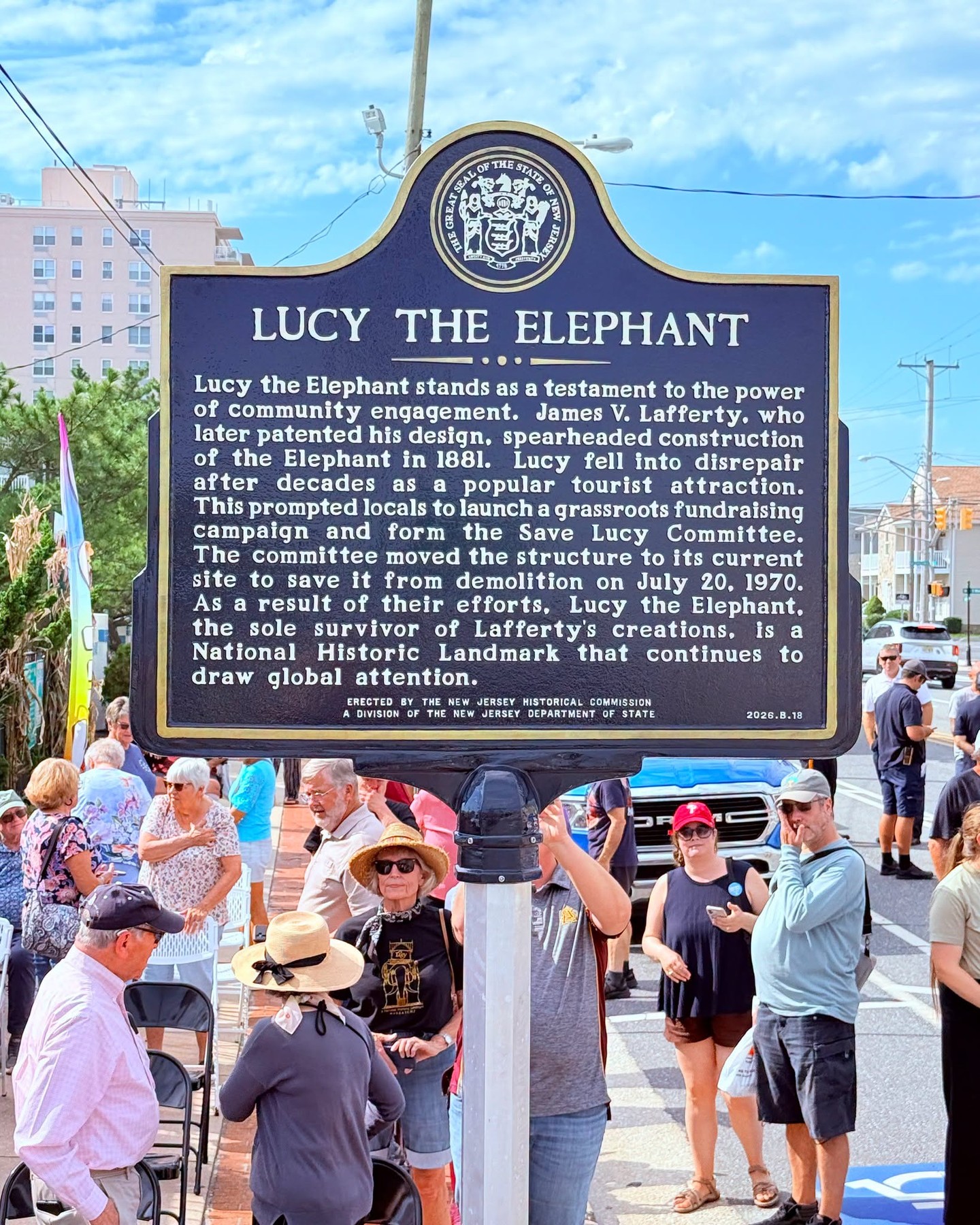 Congratulations to Lucy the Elephant on receiving an official State of New Jersey historical marker! 🐘🎉 A well-deserved honor for one of the Jersey Shore’s most iconic landmarks!